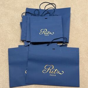 5 Star Rare Ritz Paris Blue Paper Gift Shopping Bags